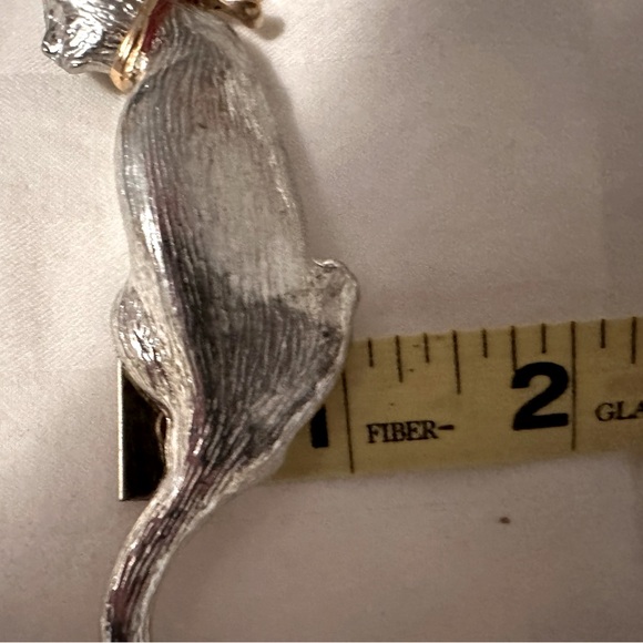 Vintage 1991 signed Maurice Milleur Pewter Cat Brooch - Picture 3 of 8